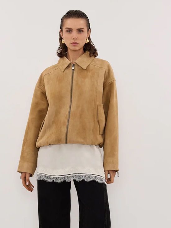 DISSH Jackets & Blazers - NWT DISSH Denver Pampas Suede Leather Bomber Jacket